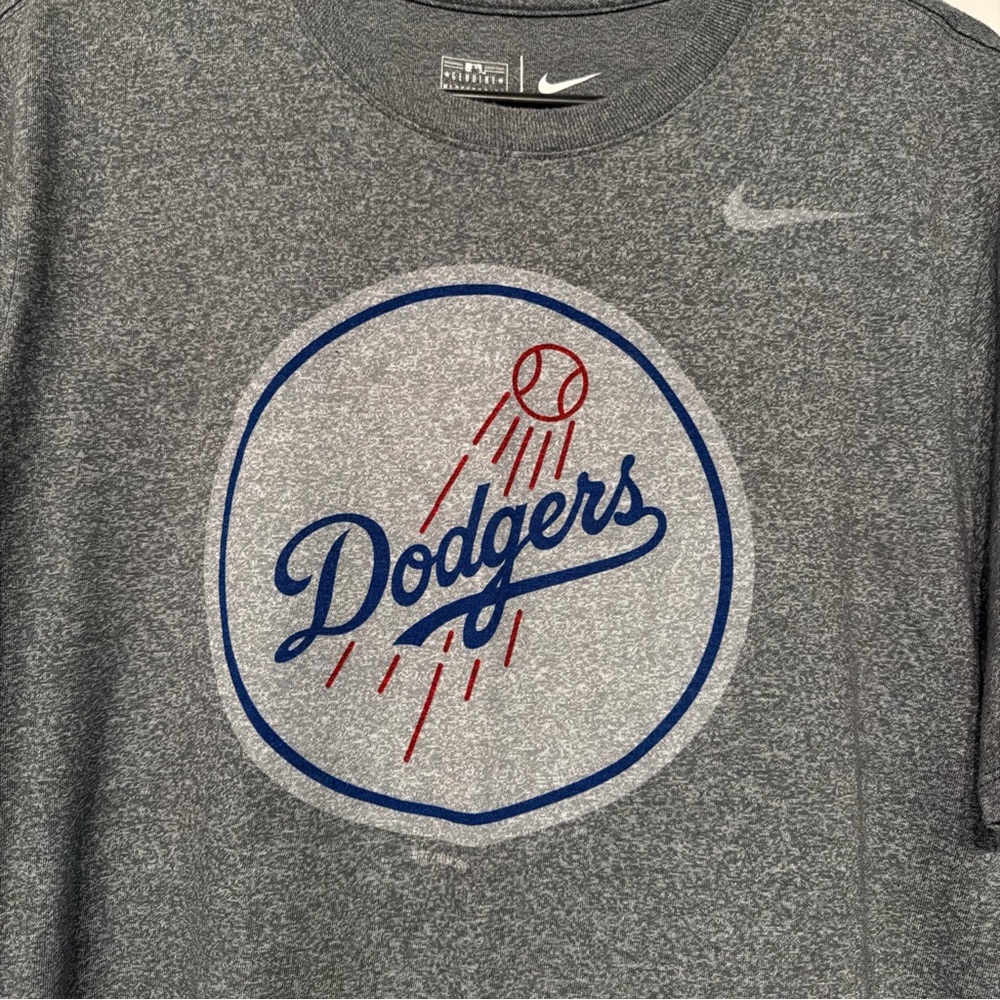 Nike Gray Dodgers Graphic Tee Authentic MLB team gear